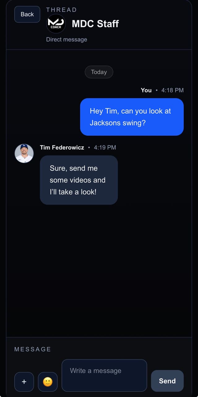 Mobile chat screenshot